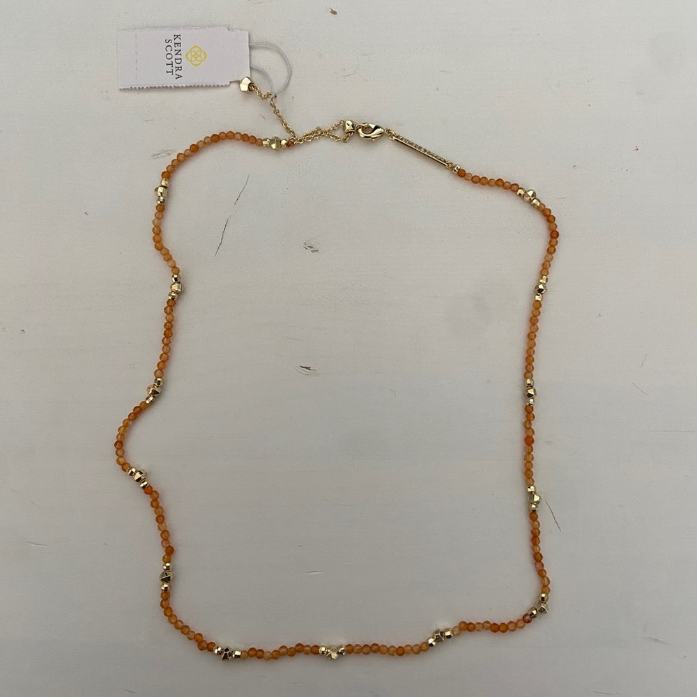 Kendra Scott Britt chocker necklace gold orange agate